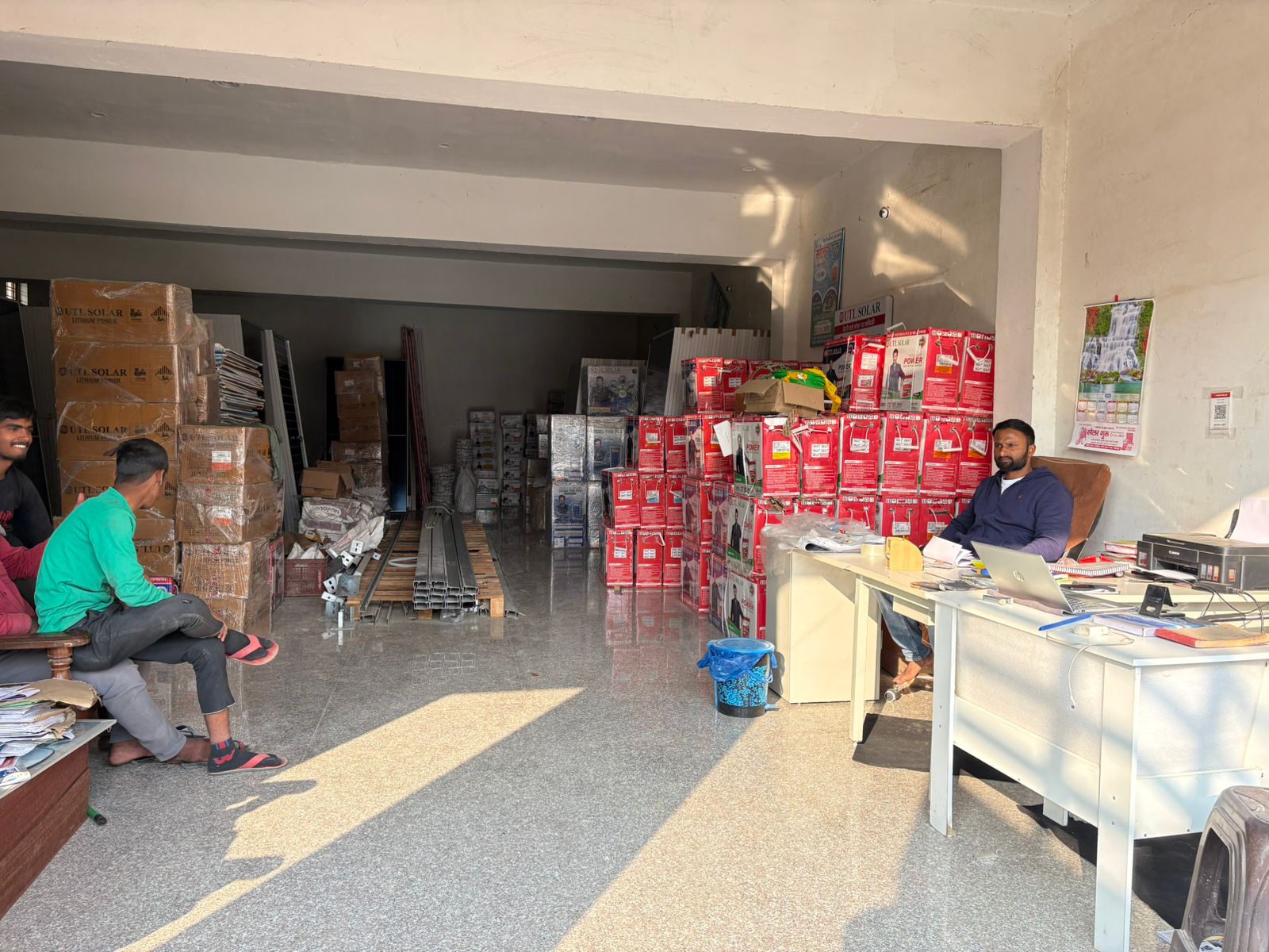 UTL Solar Battery Display at Solar Guru Showroom